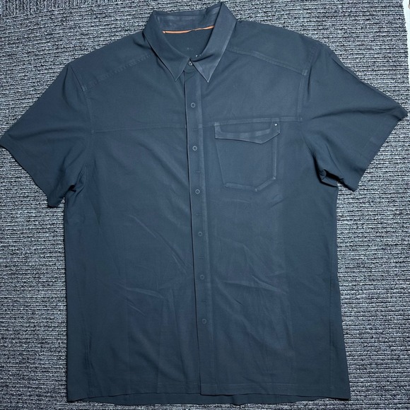 Arc'teryx Men Short Sleeve Button Up Shirt Performance Skyline Snap Hiking Large - Picture 1 of 7